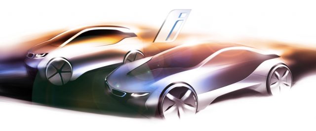 Designskizze BMW i3 und BMW i8 © BMW AG